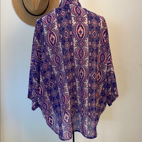 Fun and Flirt Purple Patterned Boho Chic Light Open To Size Medium - Picture 3 of 5